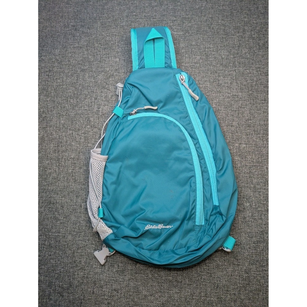 Eddie Bauer Ripstop Shoulder Sling Travel Hiking Pack Bag Padded One Size Blue